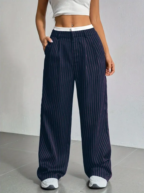 Striped Wide-Leg Pants