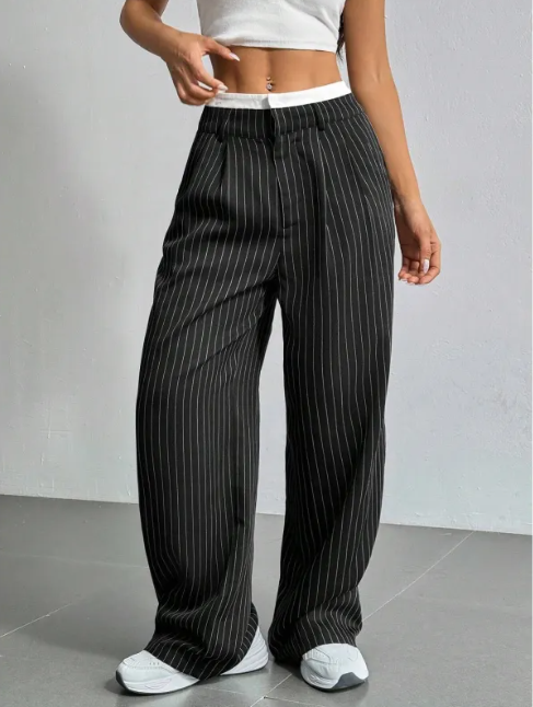 Striped Wide-Leg Pants
