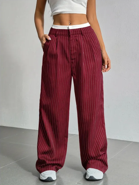 Striped Wide-Leg Pants