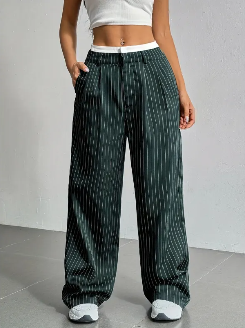 Striped Wide-Leg Pants