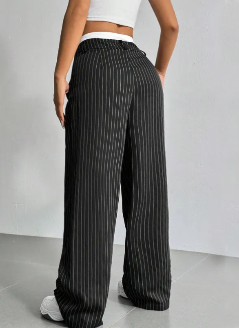 Striped Wide-Leg Pants